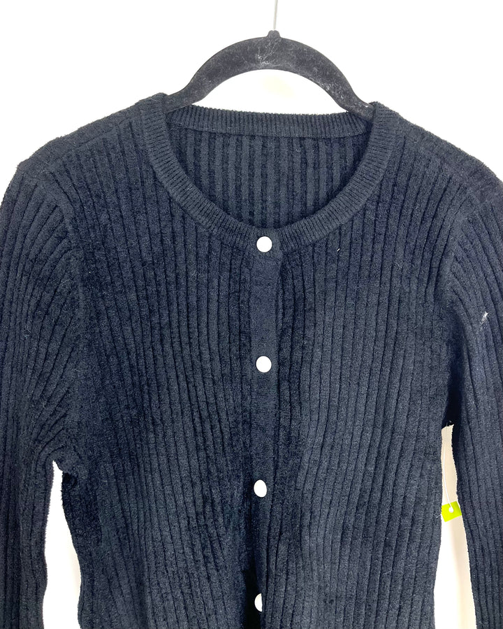 Black Button Up Cardigan - Size 4/6