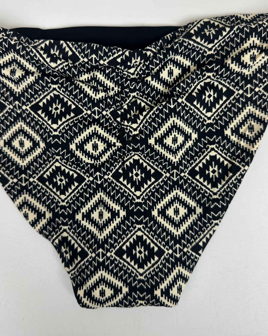 Black & Cream Printed Reversible Scrunch Bikini Bottom - XS, S, M