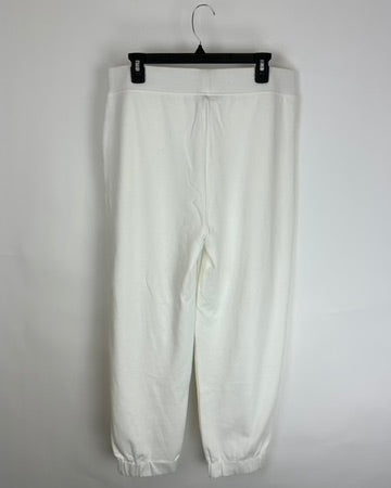 Ivory Straight Leg Jogger Sweatpants - Size 12/14
