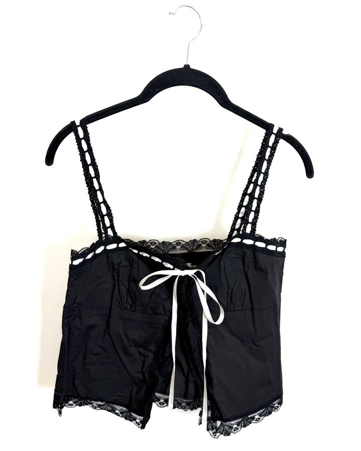 Black Open Front Top- Size 0/2, 2/4