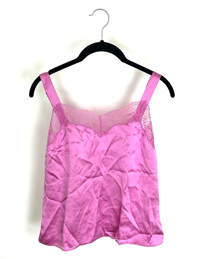 Hot Pink Lace Trim Cami - Size 00/0