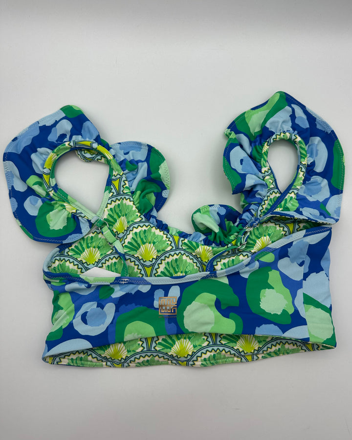 Blue & Green Cheetah Swim Top - XS, L, XL