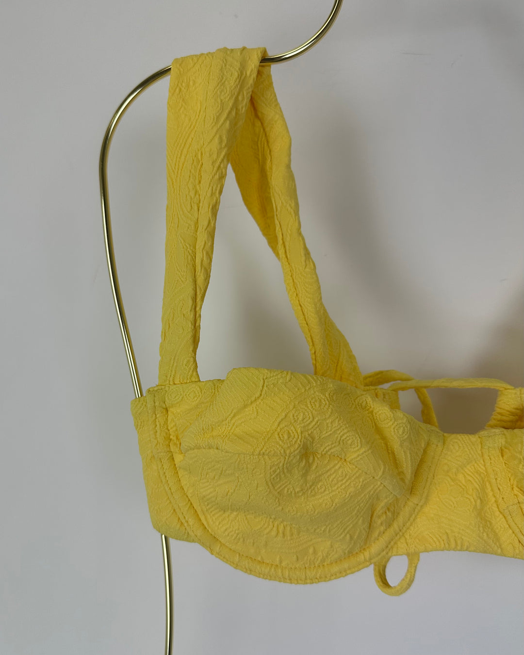 Yellow Embossed Underwire Bikini Top - Extra Small and Extra Large