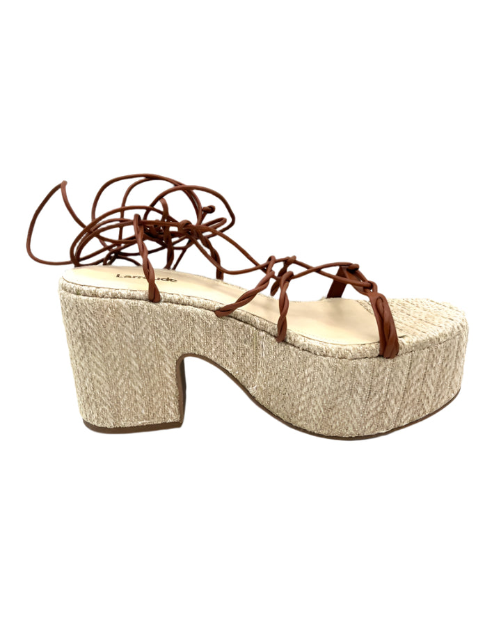 Beige Platform Strappy Sandal - Size 7.5
