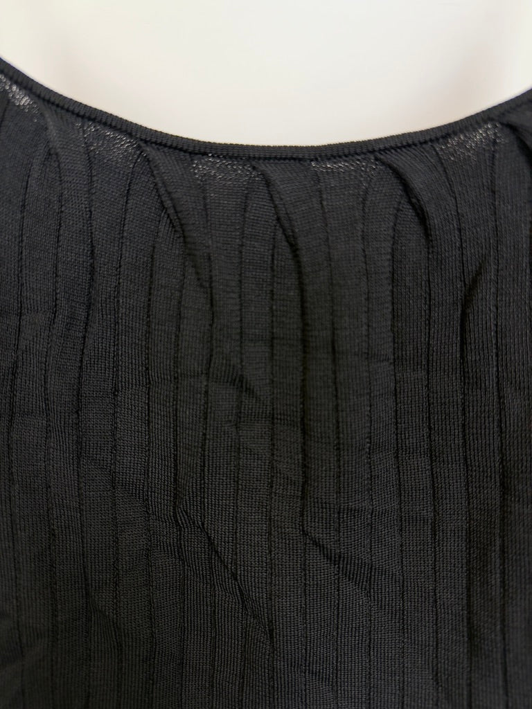 Black Ribbed Knit Top - Size 0/2