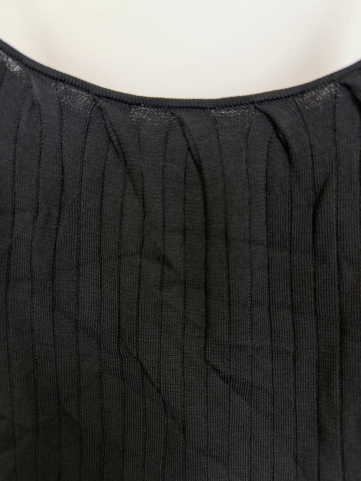 Black Ribbed Knit Top - Size 0/2