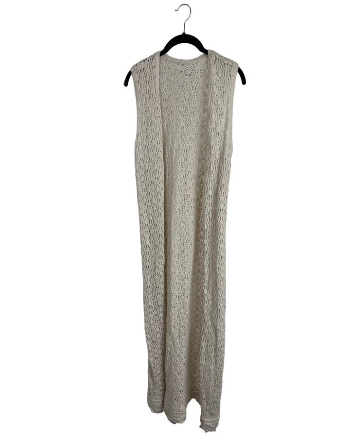 Long Sleeveless Knit Cardigan - Size 4/6