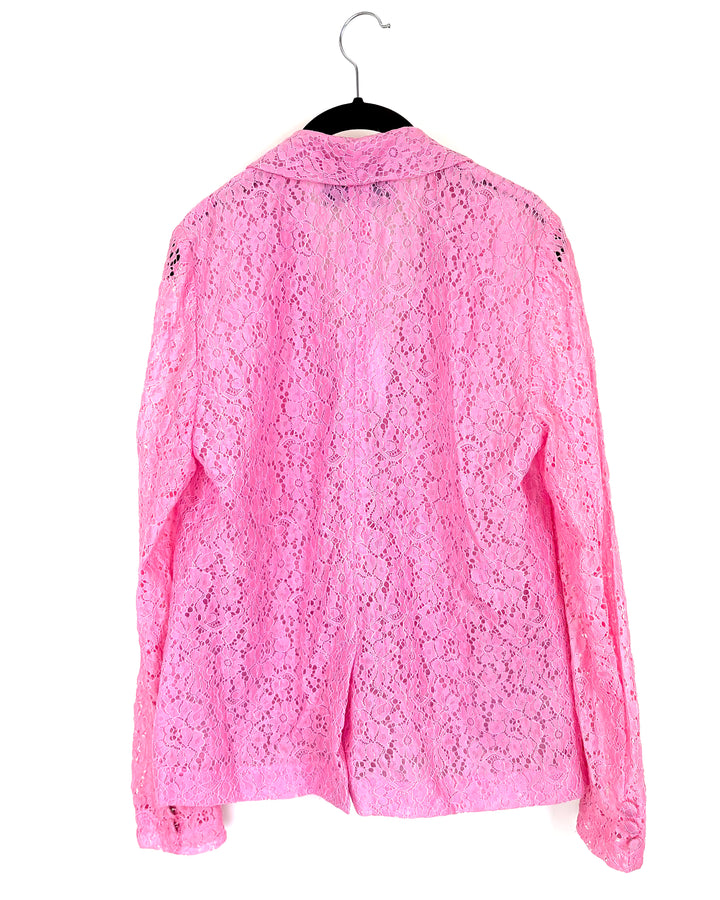 Pink Lace Blazer - Size 2/4