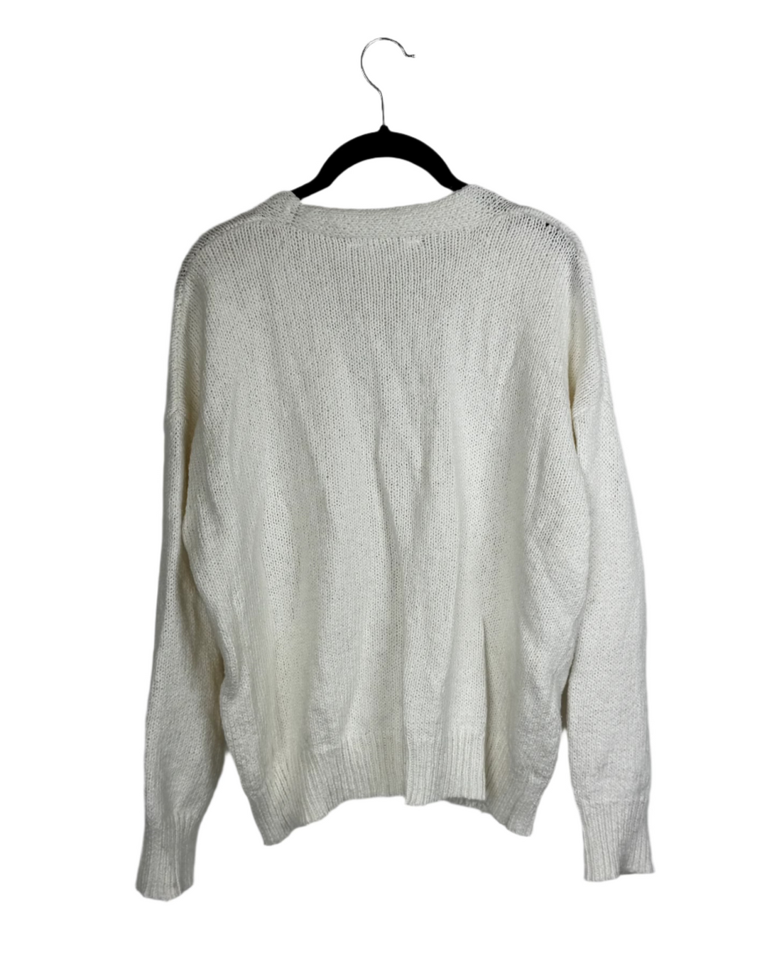 Cream Button-Up Cardigan Sweater - Medium