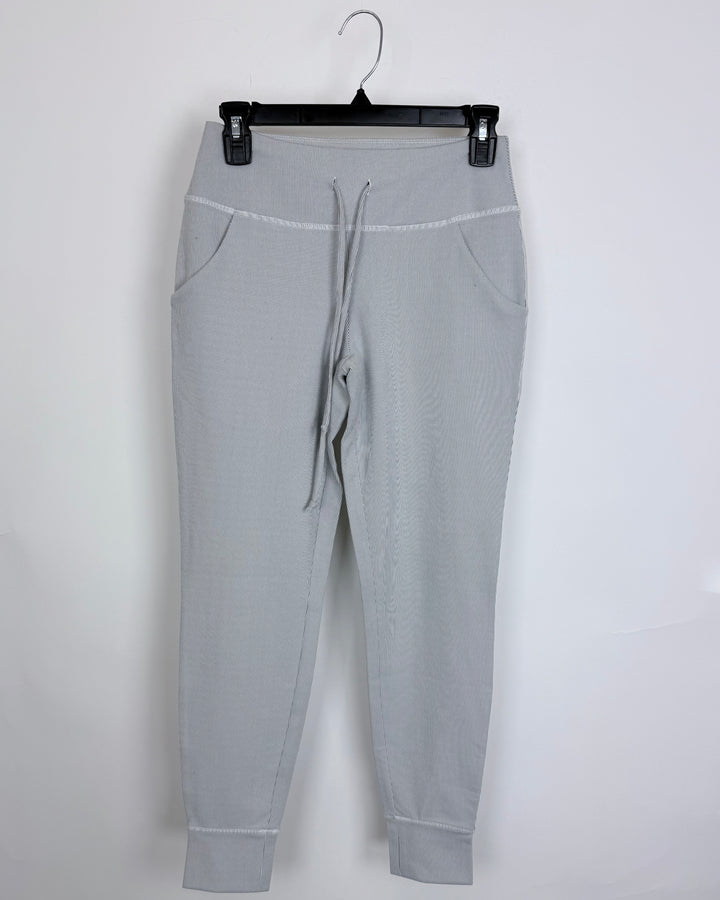 Light Grey Pinstripe Drawstring Pant - Size 2/4
