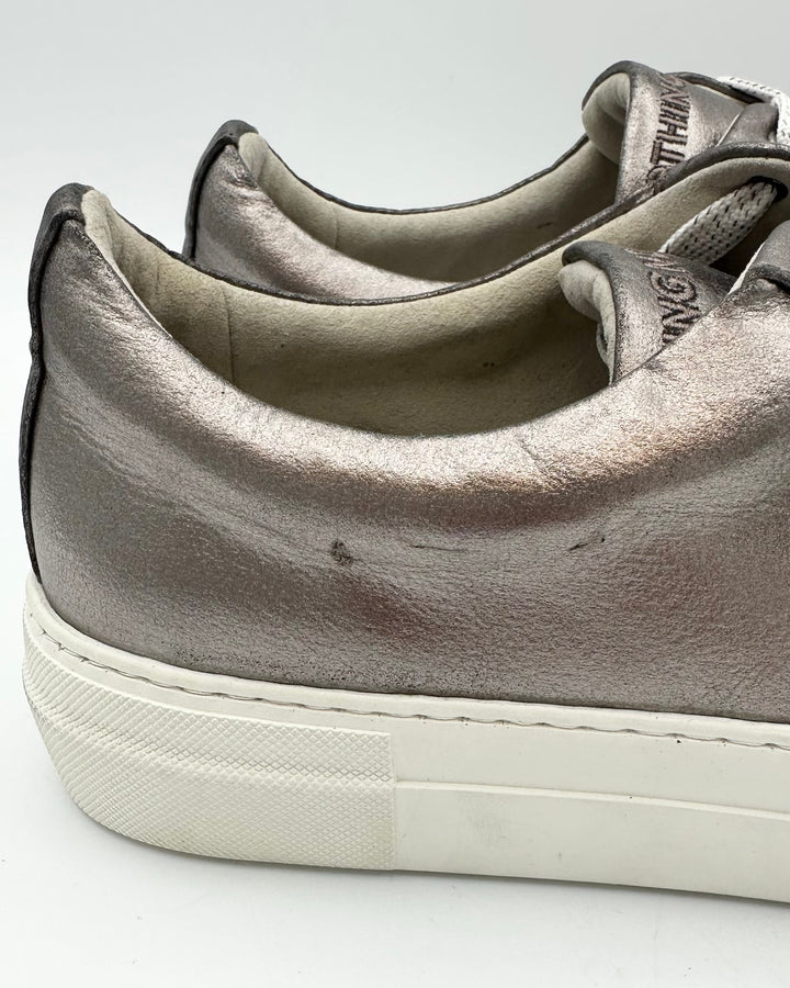 Dark Metallic Grey Leather Sneaker - Size 6 and 9