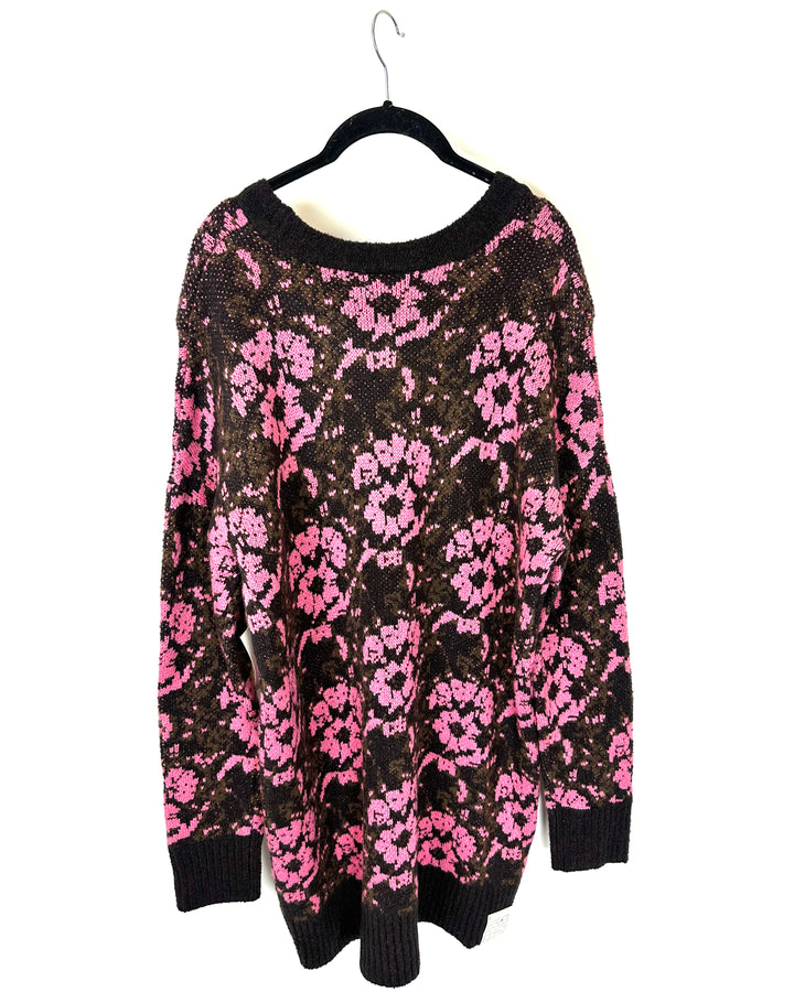 Pink & Brown Knit Sweater - Size 4/6
