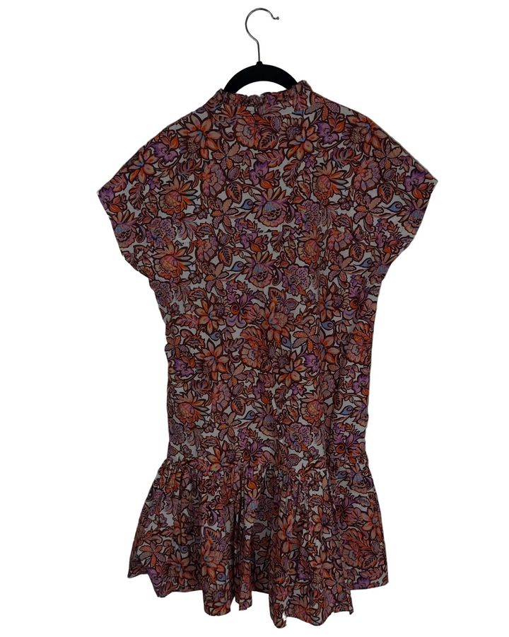 Orange Floral Dress - Size 8/10