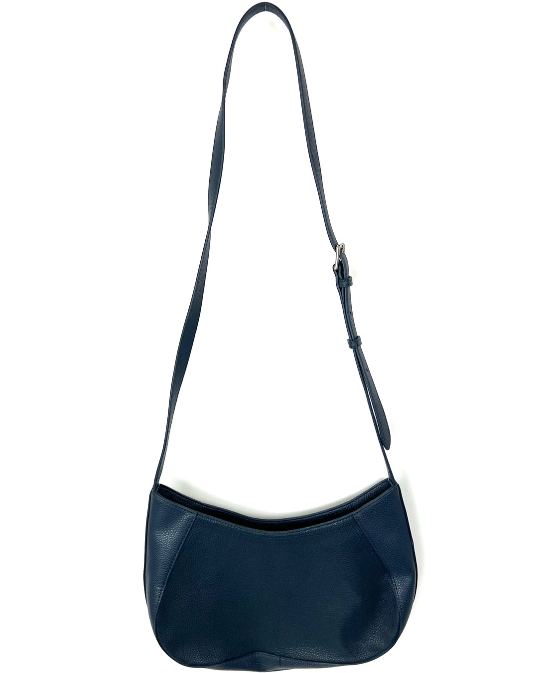 Navy Blue Leather Crossbody Bag