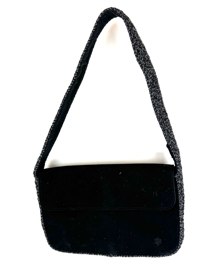 Black Suede Shoulder Bag