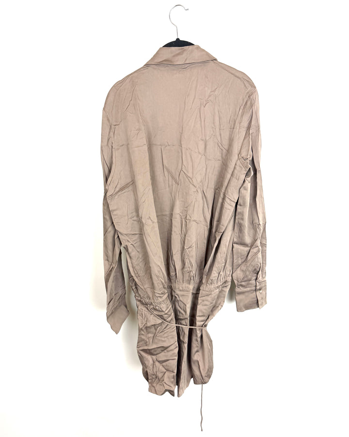 Stone Drawstring Shirt Dress - Size 0/2 and 2/4