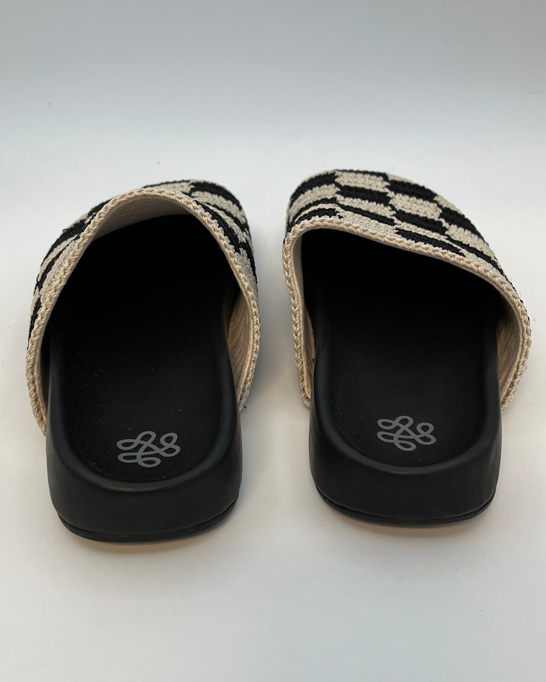 Black and Beige Checkered Crochet Clog - Size 5, 6, 7, 8, 9, 10 and 11