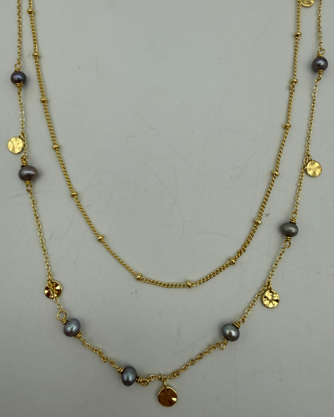 Layered Lavender Beads Necklace