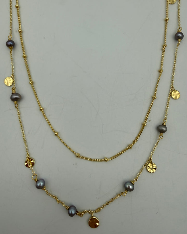 Layered Lavender Beads Necklace