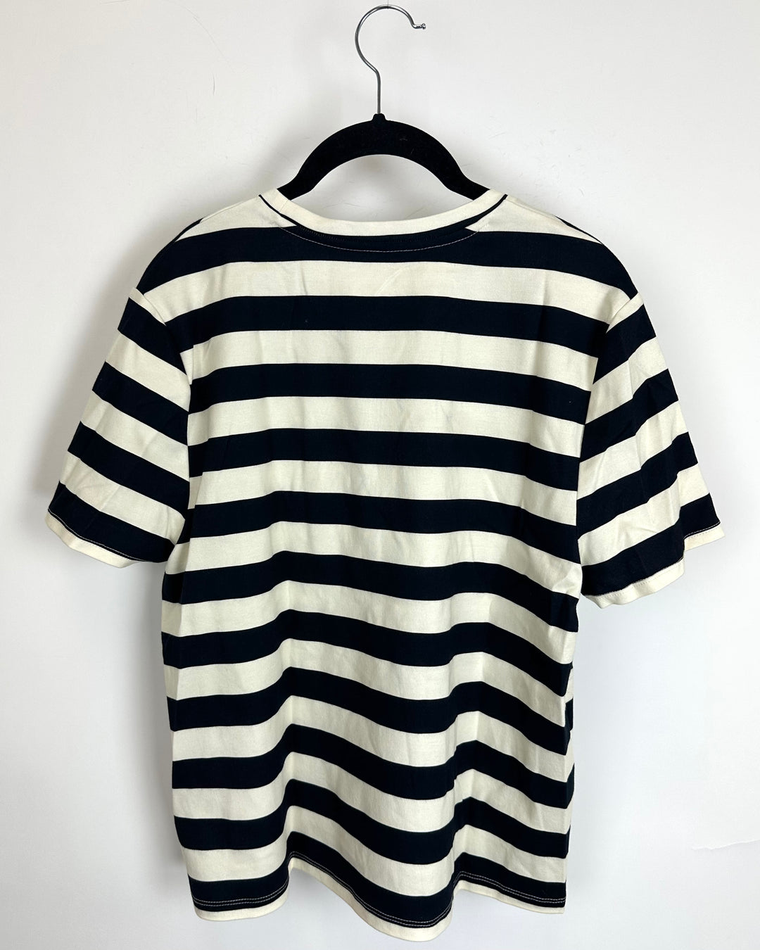 Black and Cream Striped Heart T Shirt - Size 6/8
