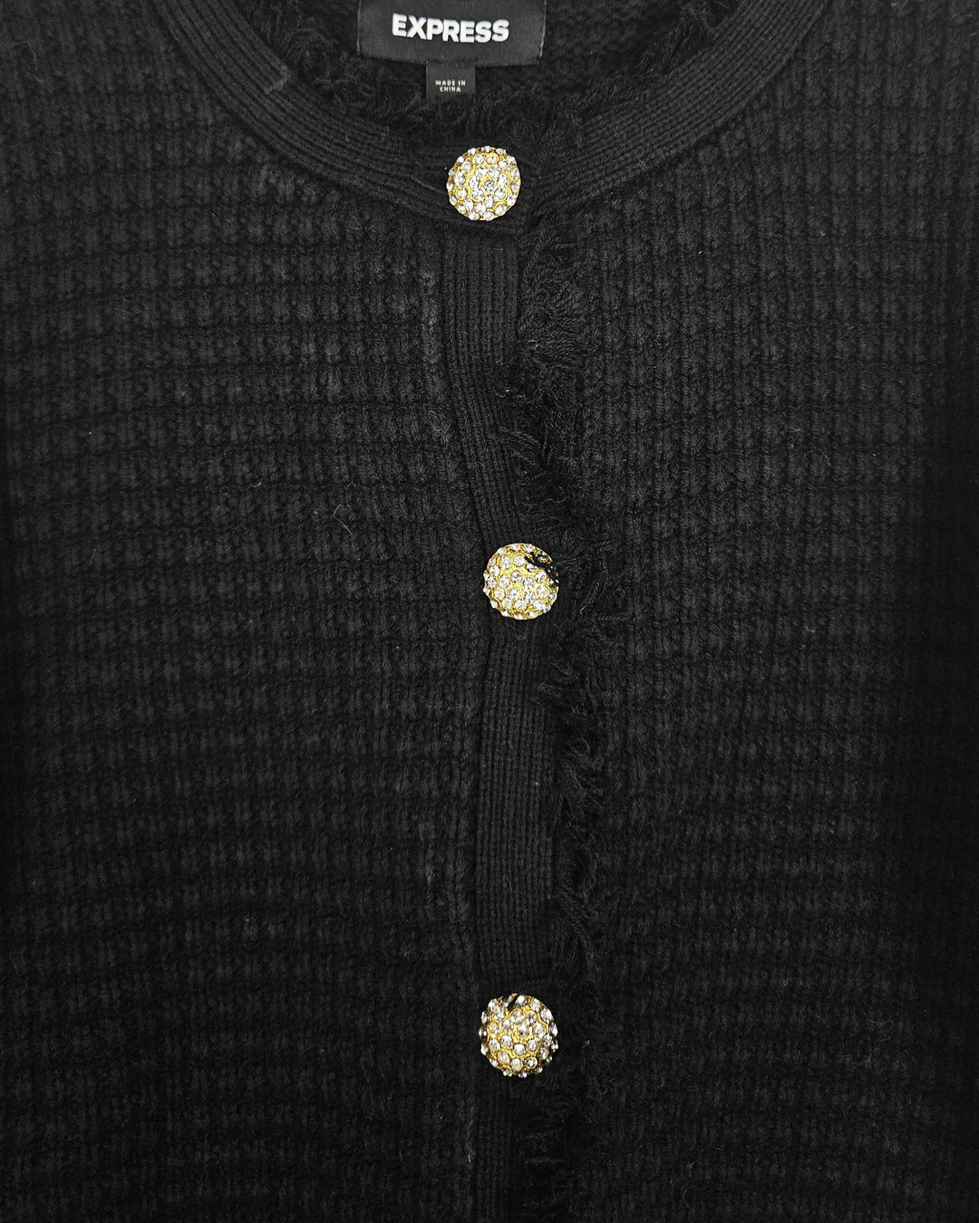 Black Knit Cardigan Jacket - Size 00/0