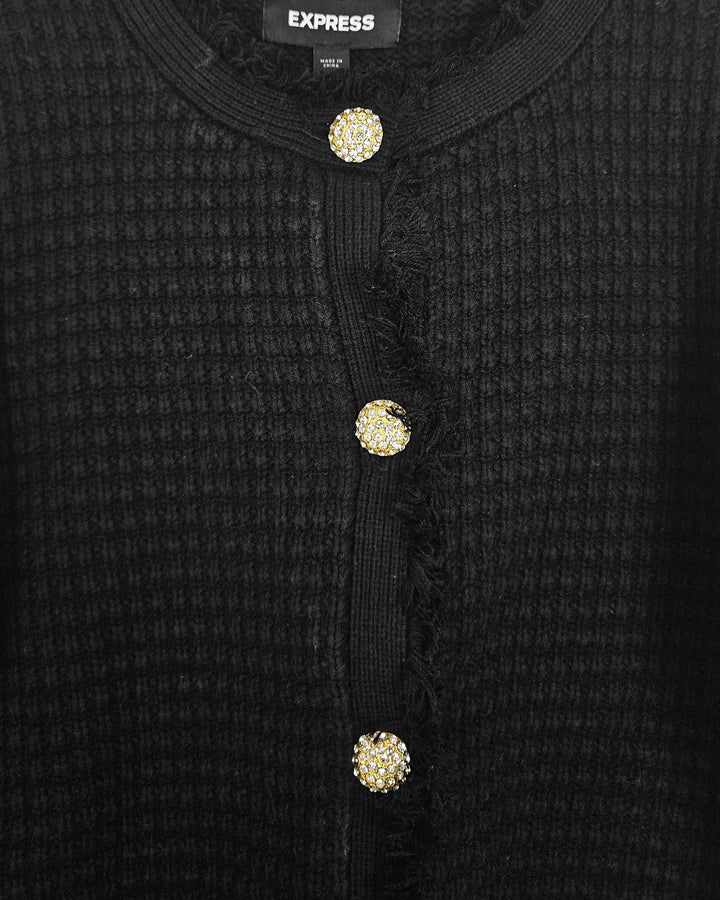 Black Knit Cardigan Jacket - Size 00/0