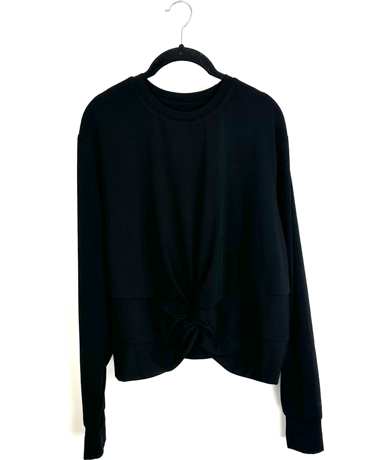 Black Stretchy Knotted Top- Size 1x