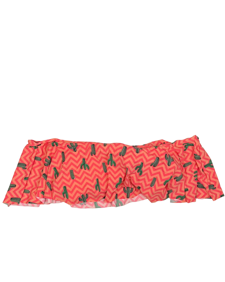 Pink Cactus Ruffle Bandeau Bikini Top - Small