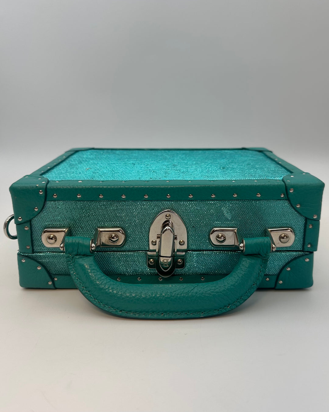 Teal Rectangle Structured Bag