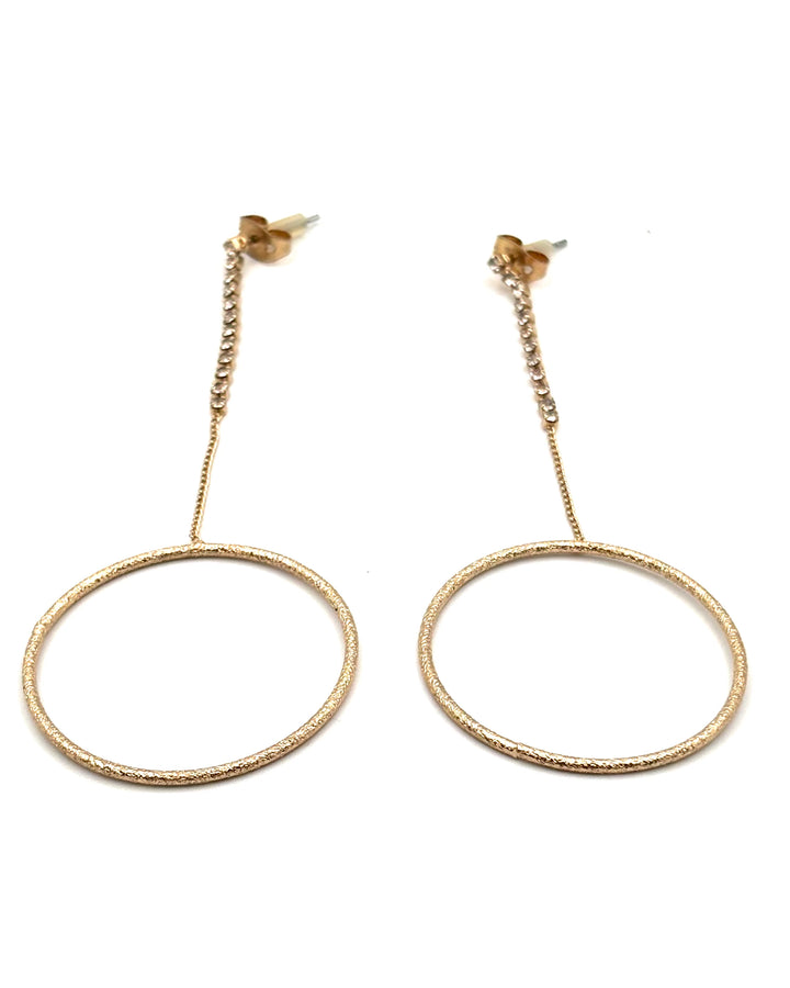 Gold Studded Dangling Hoop Earring