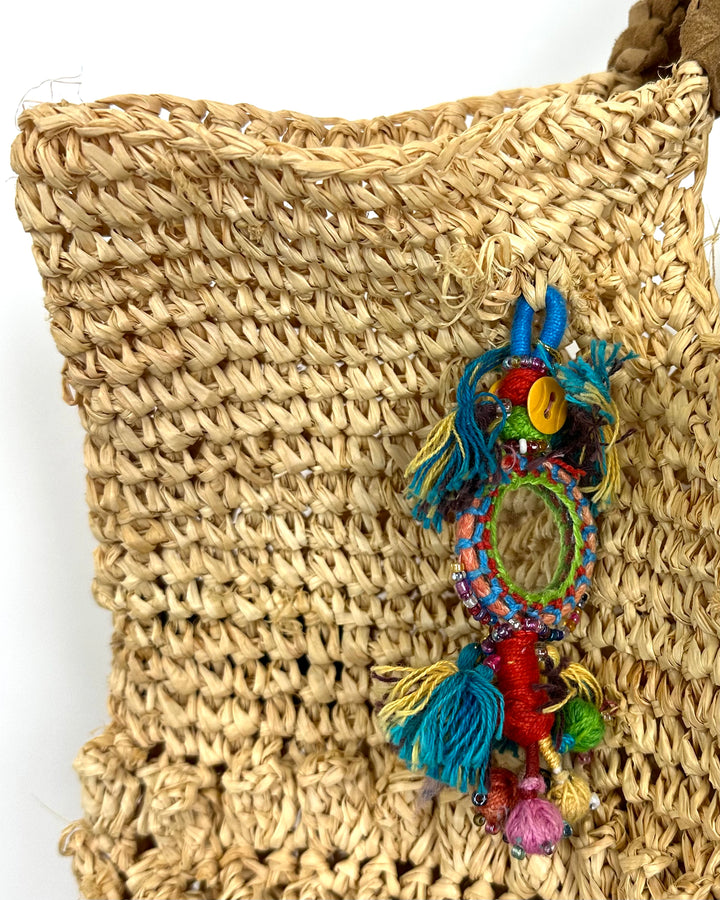 Florabella Tan Raffia Handbag