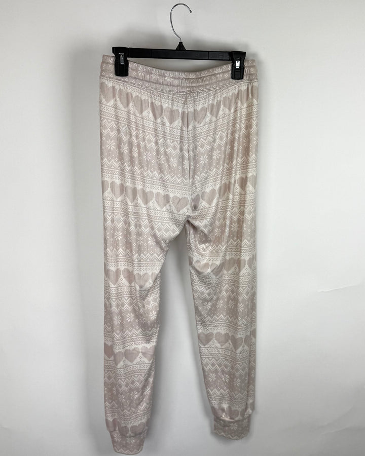 Muted Pink Patterned Jogger Pants - Size 0/2