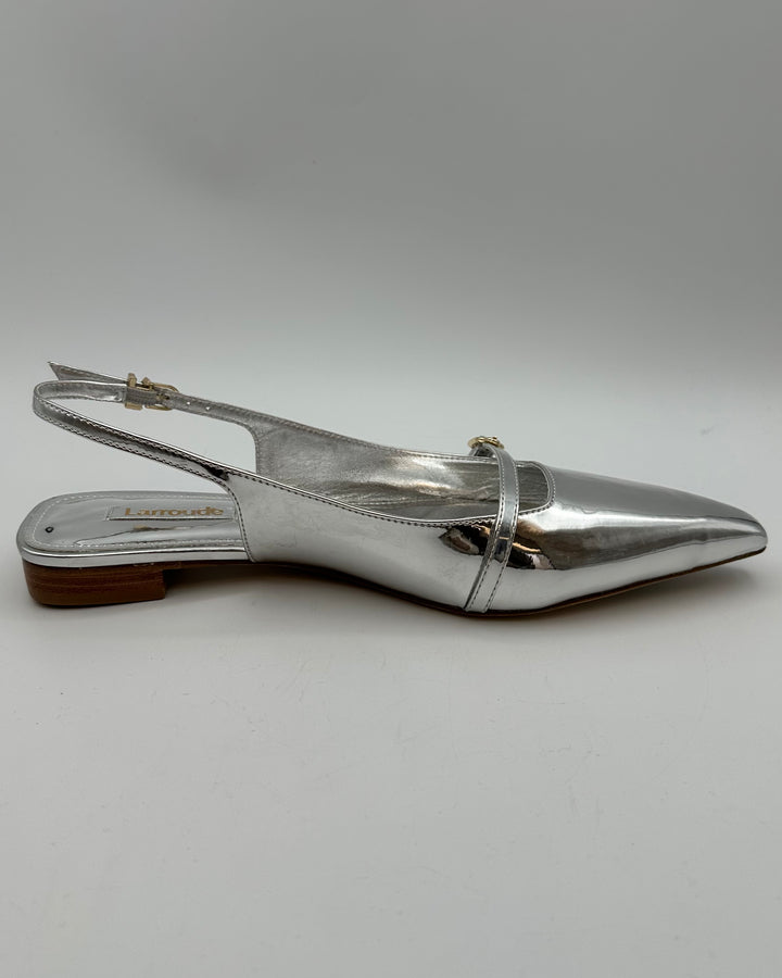 Silver Patent Leather Flat - Size 8.5