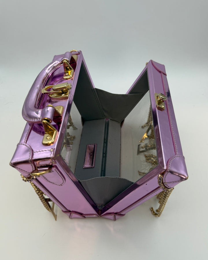 Metallic Pink and Gem Fringe Structured Bag