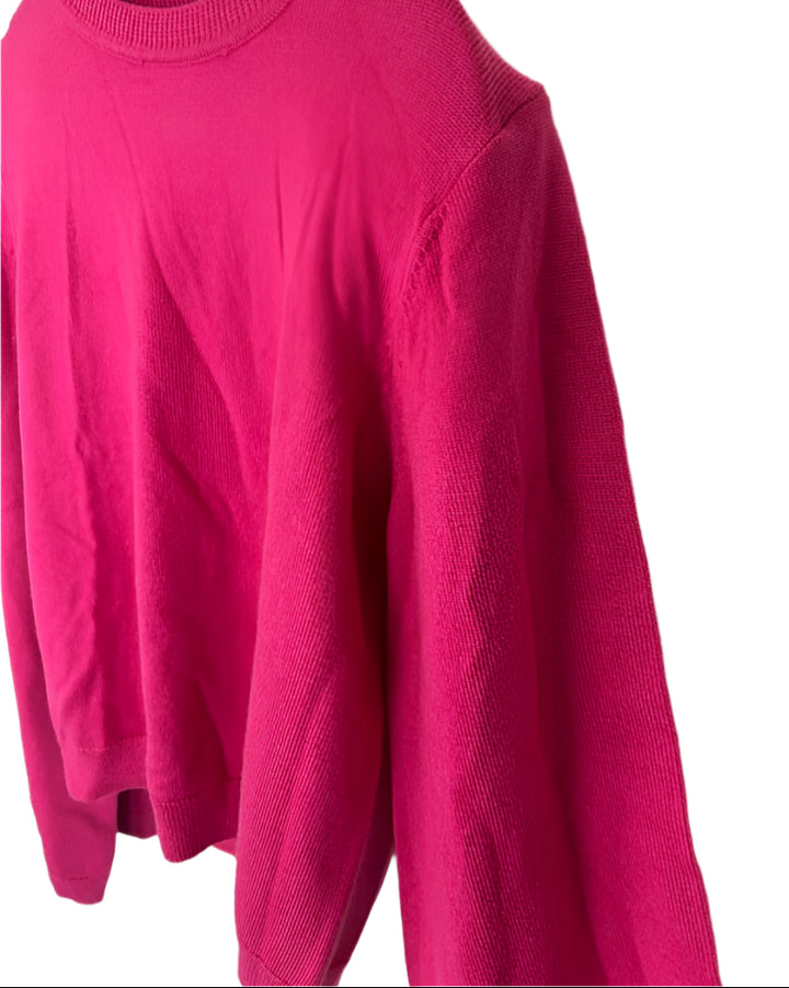 Pink Wide Sleeve Relaxed Fit Sweater - Small