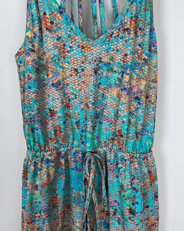 Bright Multi Color Snake Print Coverup - Size 2/4