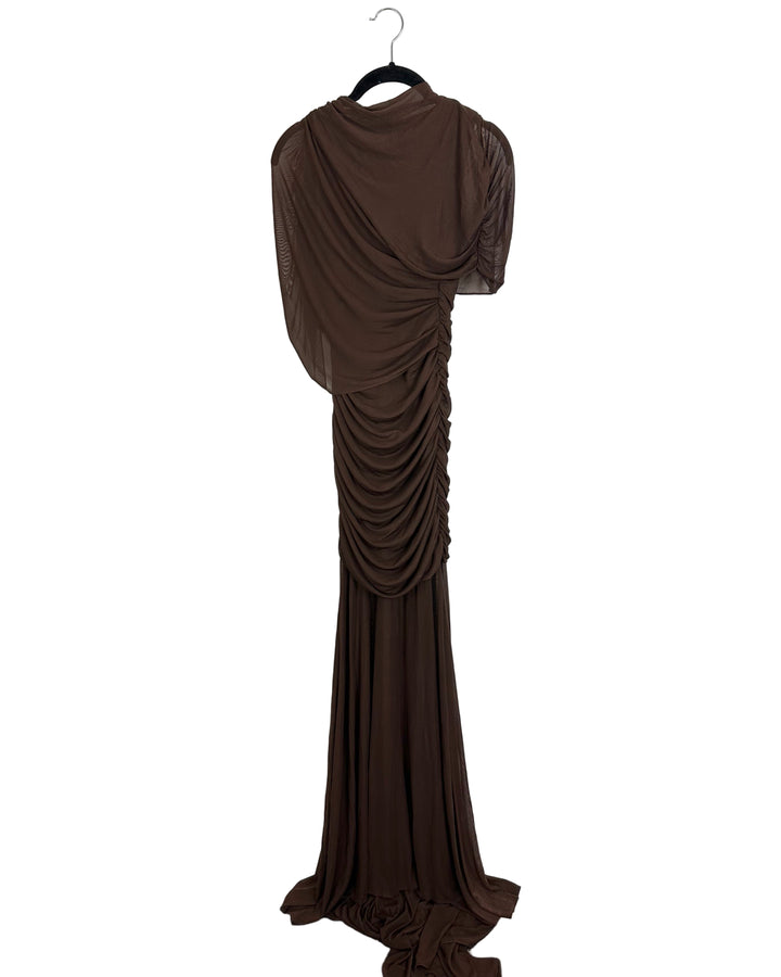 Amanda Uprichard x Revolve Chestnut Mesh Dress - Extra Small