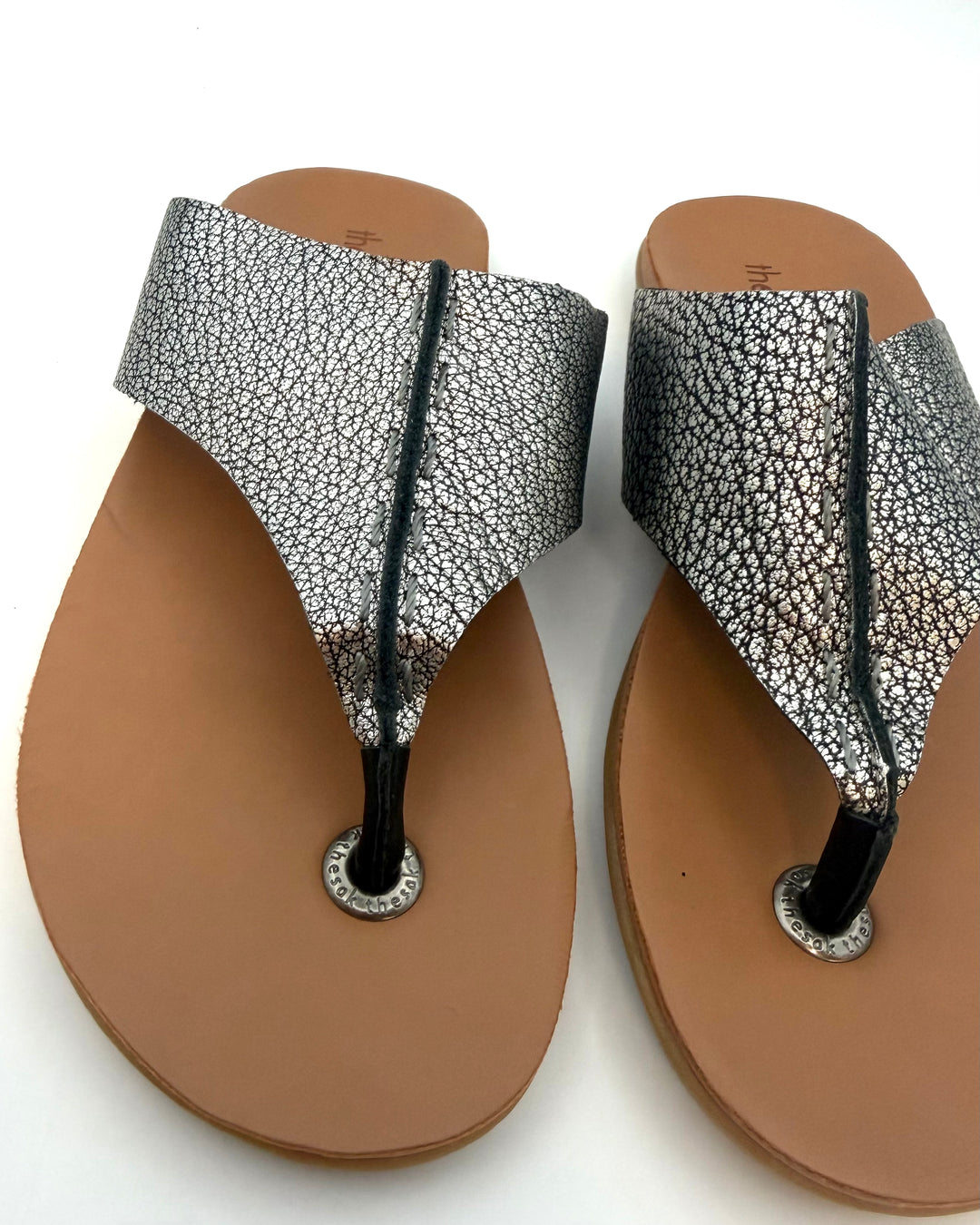Silver Metallic Sandals - Size 7, 9, 10