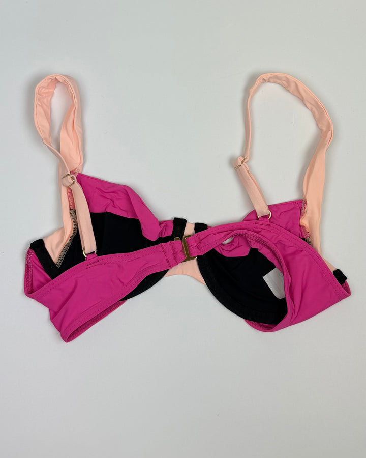 Bright Pink Colorblock Underwire Bikini Top - XS, S, M, L