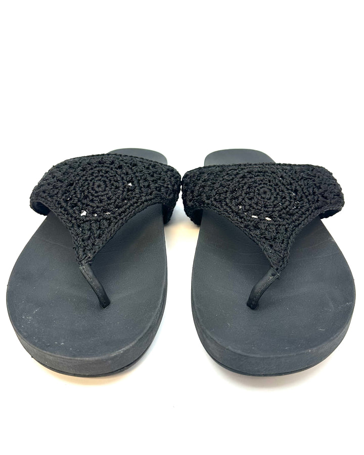 Black Crochet Sandals - Size 9