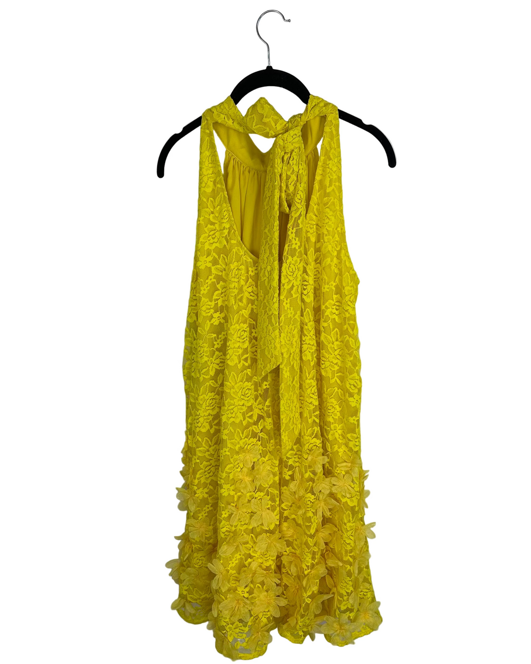 Yellow Lace And Flower Dress- Large