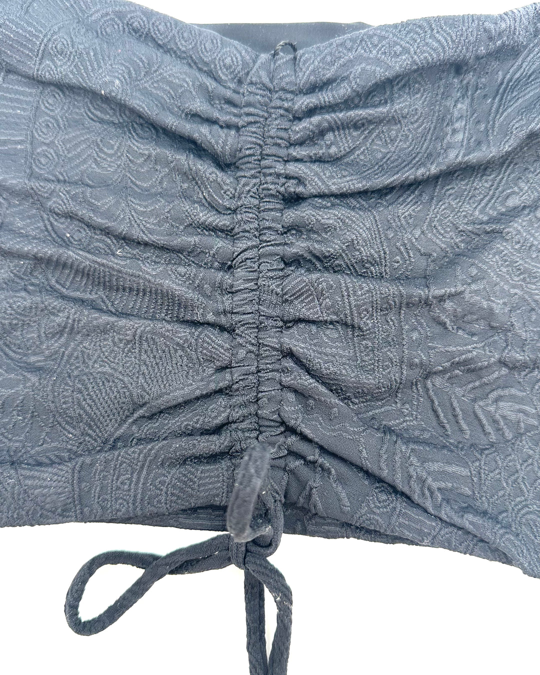 Black Embossed Bandeau Bikini Top - XS, S, XL, XXL