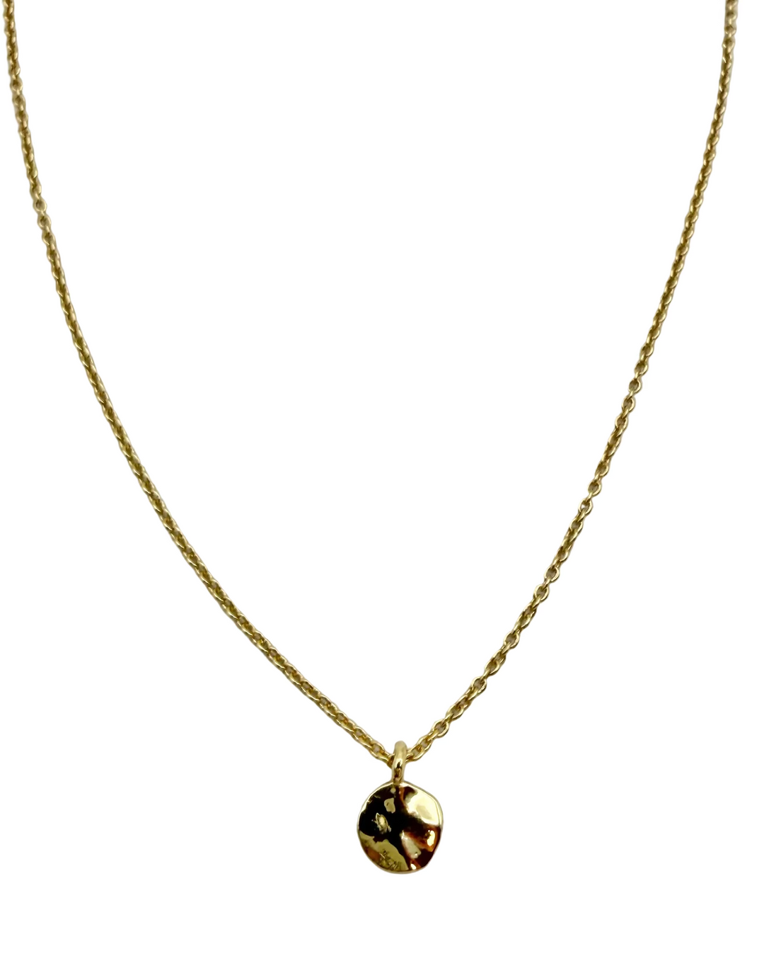 Dainty Gold Circle Pendant Necklace