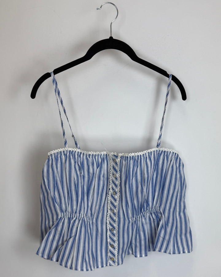Blue Striped Babydoll Top- Size 4/6