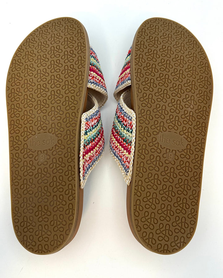Colorful Criss Cross Sandals - Size 9