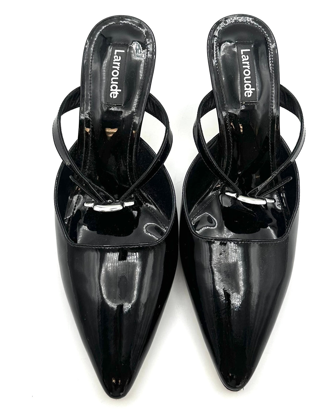 Black Patent Leather Mules - Size 7 and 8