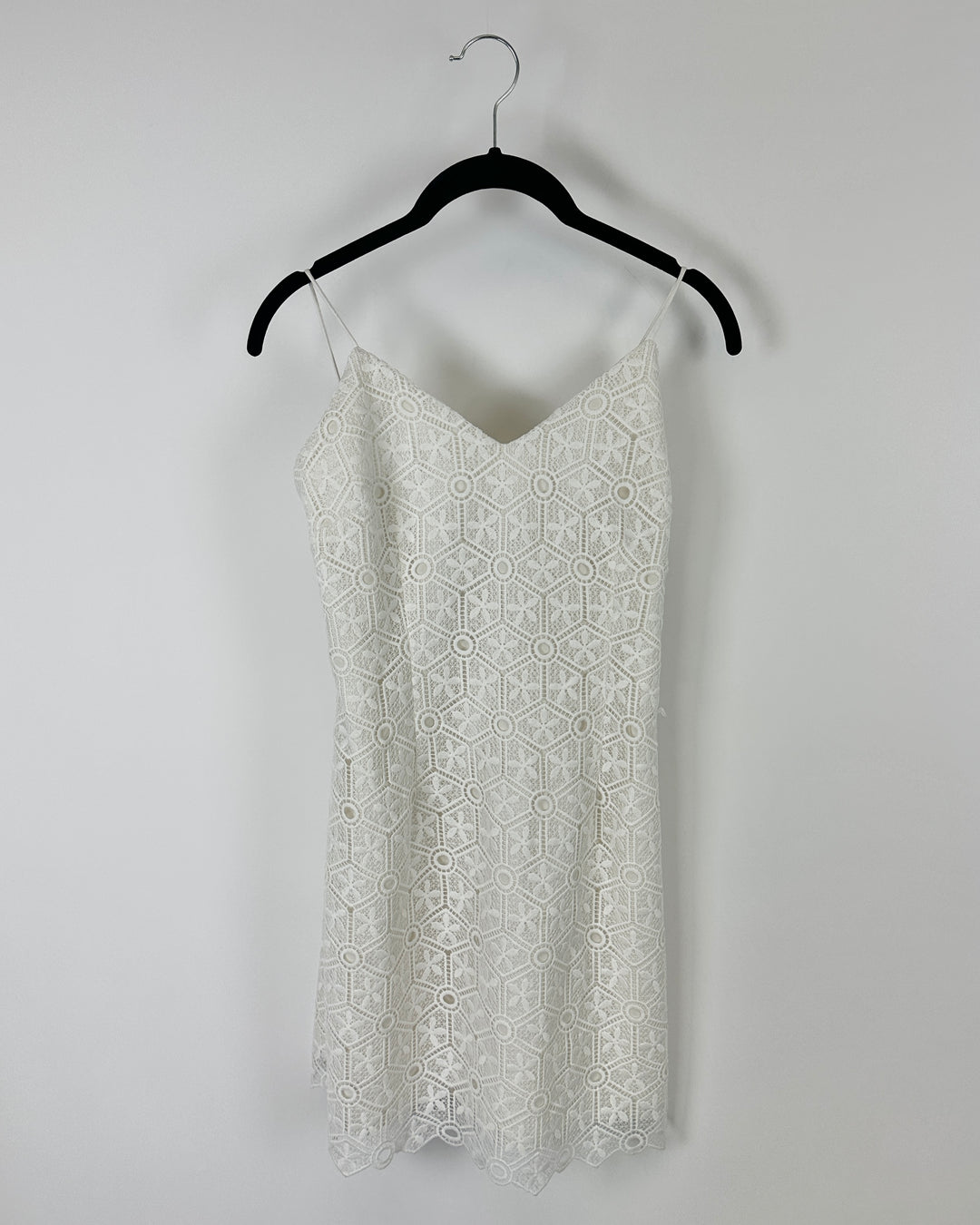 White Crochet Short Dress - Small
