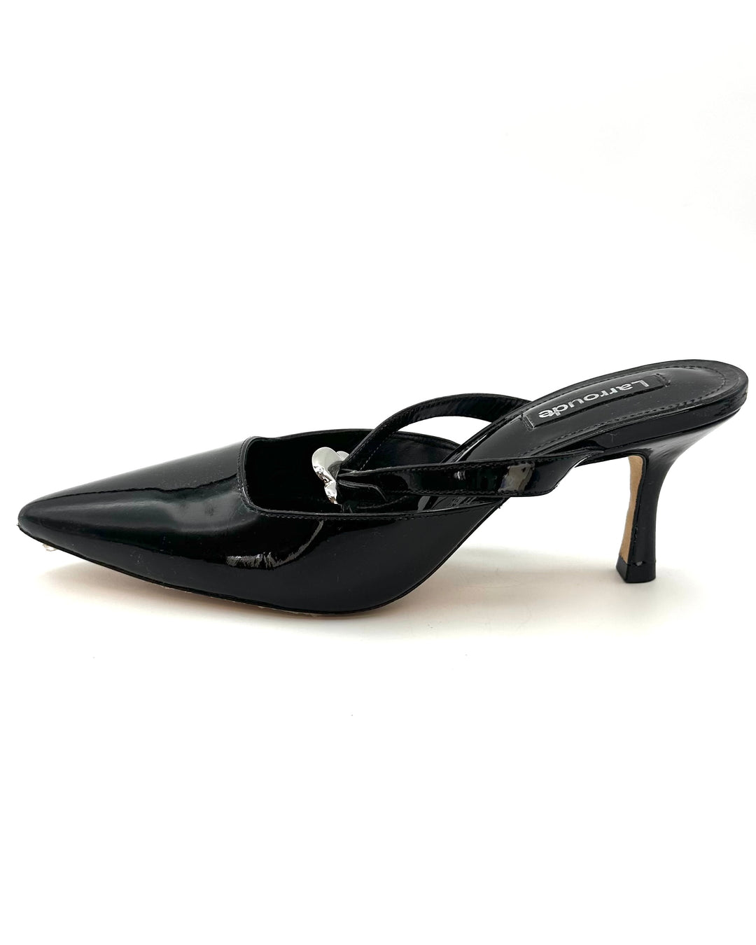 Black Patent Leather Mules - Size 7 and 8