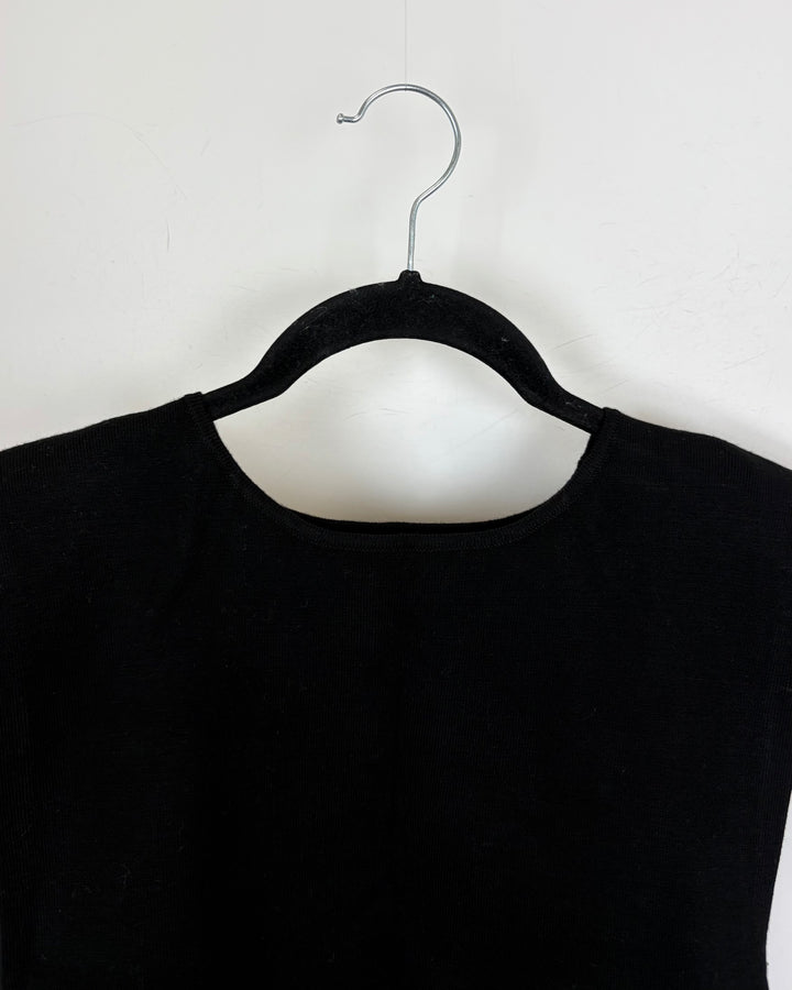 Sleeveless Black Sweater Top With See-through Bottom - Size 4/6