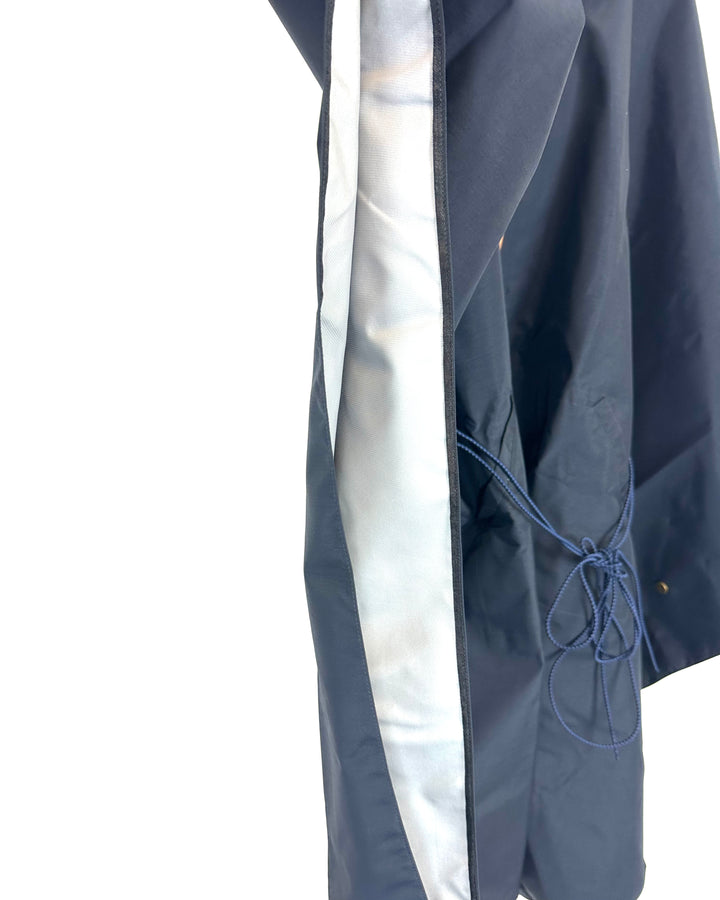 Navy Blue Poncho With Bungee Belt - Size 6/8